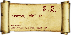 Pusztay Ráfis névjegykártya